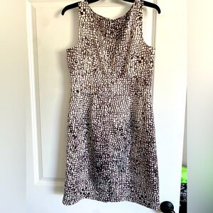 Ann Taylor Brown patterned column dress